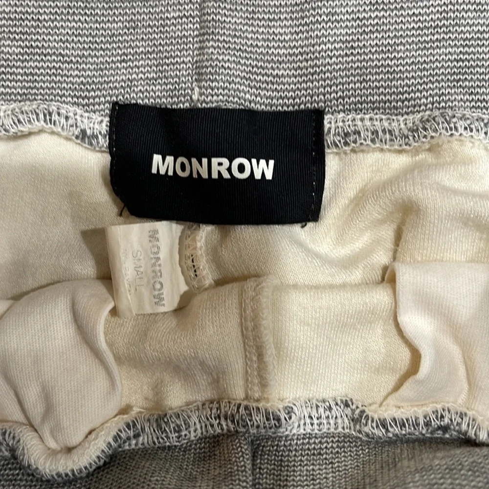 NWOT Monrow Brushed High Waisted Knit Shorts Cream Grey SZ S